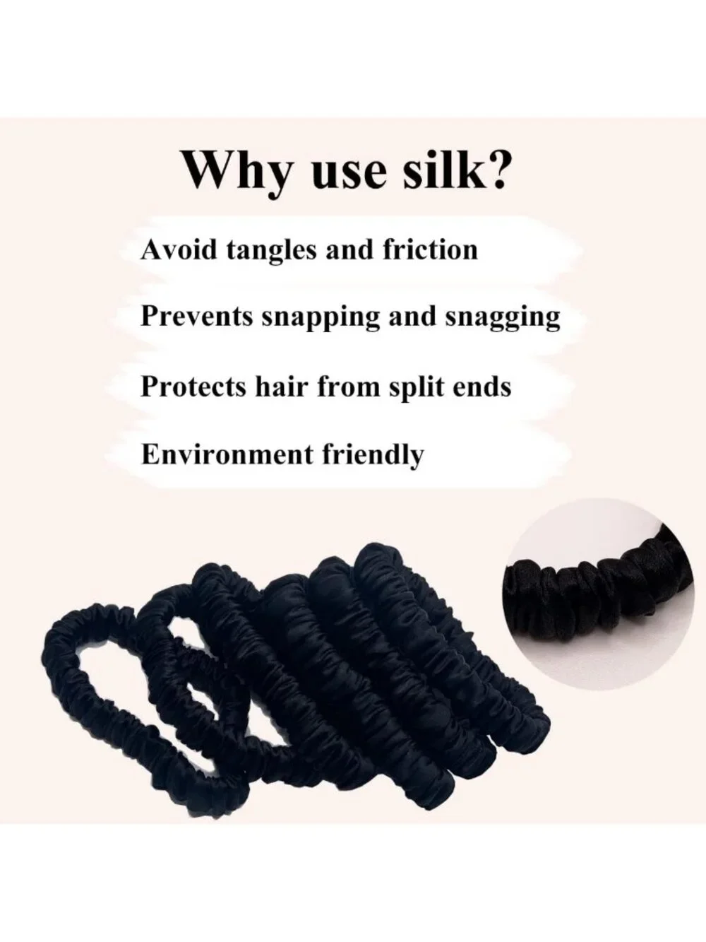 6 Pcs 100% Pure Mulberry Silk Hair Scrunchies Set | No Damage Hair Ties